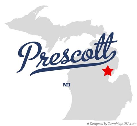 Map of Prescott, MI, Michigan