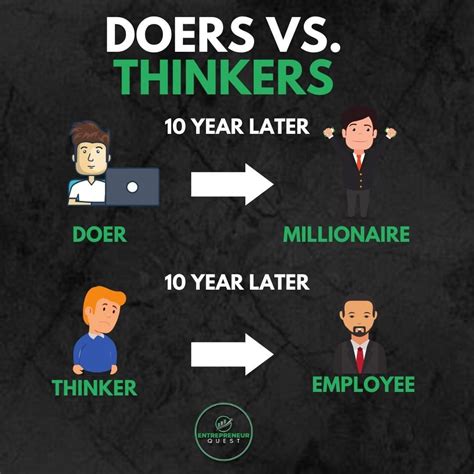 Doers vs thinker | Inspirational quotes, Learning quotes, Books for self improvement