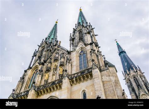 view of the olomouc cathedral of saint vaclav, czech republic Stock ...