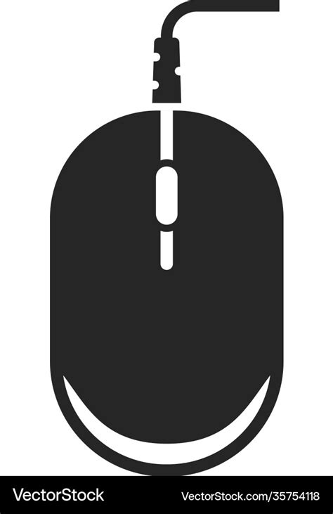 Computer mouse bold black silhouette icon isolated