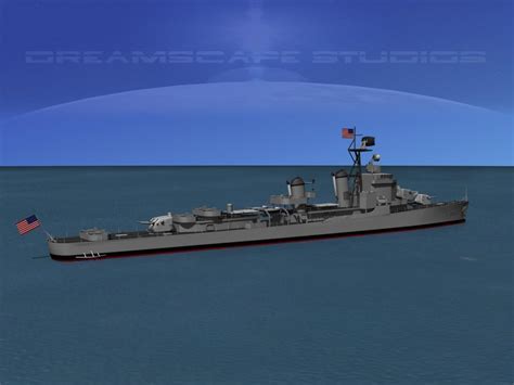 Gearing Class Destroyer DDR-806 USS Higbee 3D model rigged | CGTrader