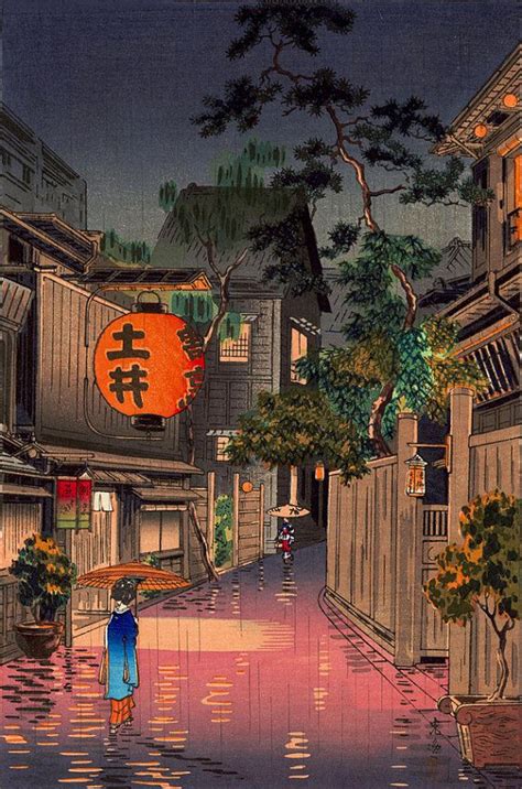 Japanese art, vintage japanese Tokyo landscapes, scenes and people art ...