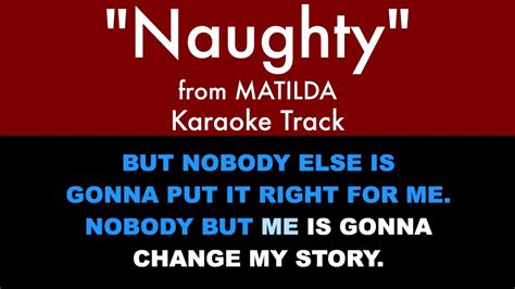 "Naughty" from Matilda: The Musical - Karaoke Track with Lyrics on ...