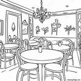 Cozy Restaurant Interior Coloring Page  Pagescom sketch template