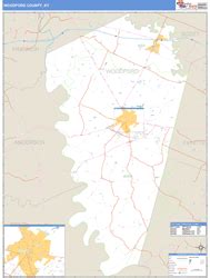 Woodford County, KY Wall Map Basic Style by MarketMAPS