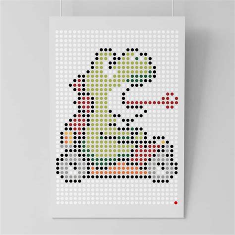 Bowser Mario Kart Poster in Dots - Etsy