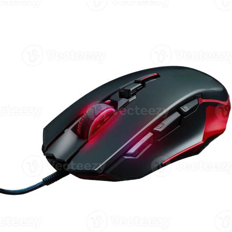 Vector illustration. Black realistic gaming computer mouse on a ...