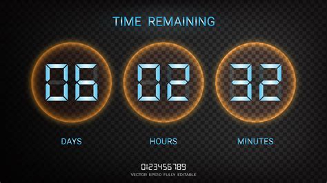 Countdown timer remaining or Clock counter scoreboard with days, hours and minutes display ...