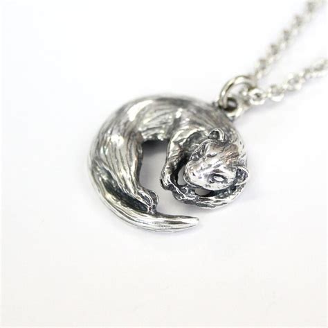 Otter Necklace Silver Otter Jewelry Sleeping Otter - Etsy