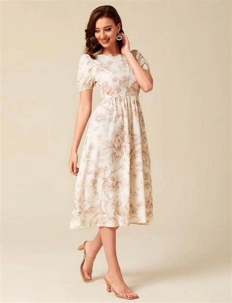 Floral Print Puff Sleeve Dress – CB Shop USA