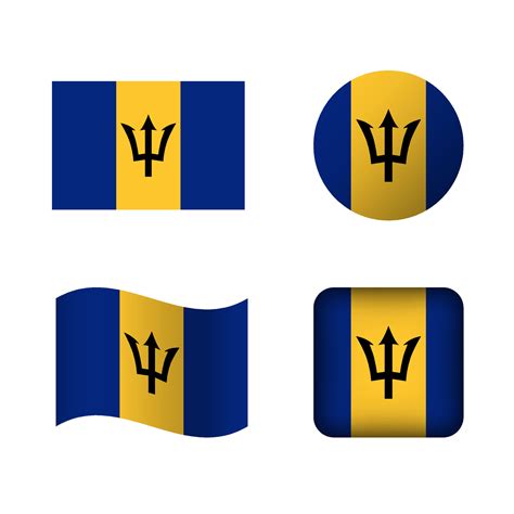 Vector Barbados National Flag Icons Set 33525430 Vector Art at Vecteezy