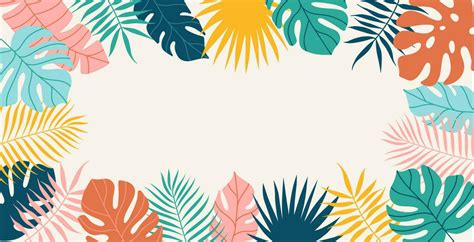 Summer tropical background with copy space for text. Palm leaves ...