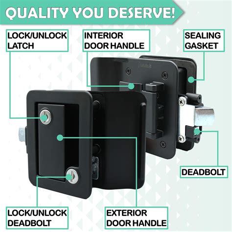 LATCH.IT Black RV Door Latch | RV Door Locks for Travel Trailers | Travel Trailer Door Latch ...