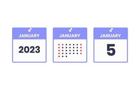 January 5 calendar design icon. 2023 calendar schedule, appointment ...