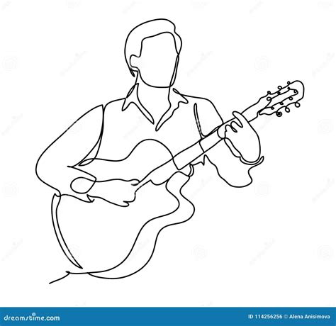 Illustration Sketch Boy Playing Guitar Drawing - love-my-little-world