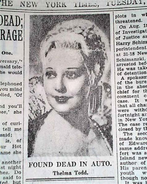 Actress THELMA TODD Hollywood Film Death SUICIDE ? Accident ? 1935 Old ...