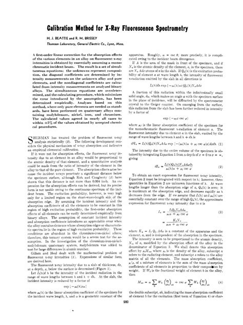 Calibration Method for X-Ray Fluorescence Spectrometry | PDF ...