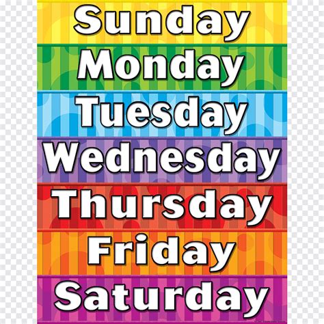 Weekdays illustration, Names of the days of the week Spanish Learning Lesson Flashcard, colorful ...