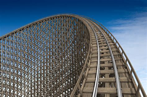 Wooden Roller Coaster Track At Park Stock Photo - Download Image Now - iStock