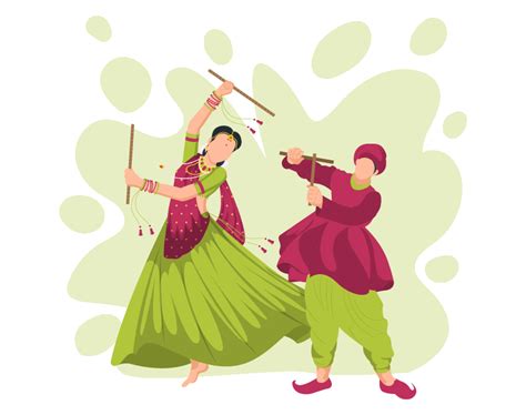 Download couple playing raas garba SVG Illustration - Free & Premium in PNG, SVG