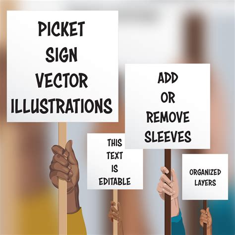 Picket Sign Hands | Vector File