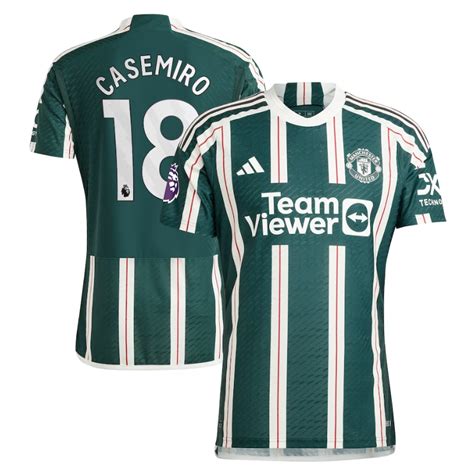 Casemiro Manchester United Shirt 2023/24 Away Player Jersey - Green ...