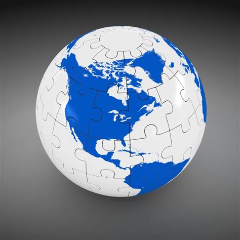 puzzle globe world 3d max