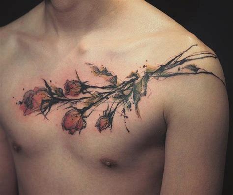 Rose Chest Tattoo Designs, Ideas and Meaning - Tattoos For You