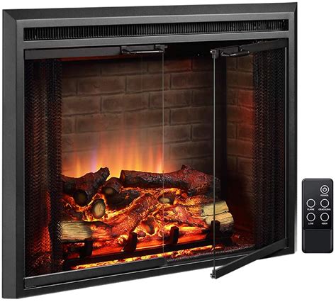 PuraFlame 33 Inches Western Electric Fireplace Insert Heater with Fire ...