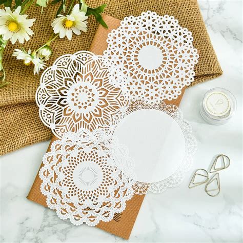 KLJUYP White Lace Paper Doilies/Placemats for Wedding Party Decoration ...