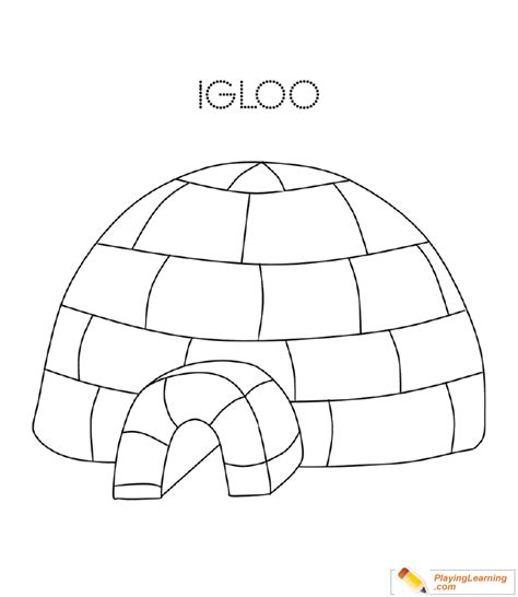 Eskimo Igloo Coloring Page 06 | Free Eskimo Igloo Coloring Page