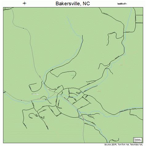 Bakersville North Carolina Street Map 3703100