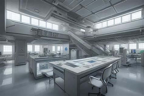 Premium AI Image | Architectural Futuristic Science Lab