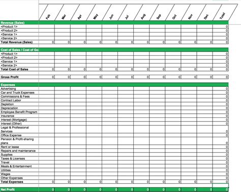 Free Excel P&L Template Export To Word & Pdf. - Printable Templates Free