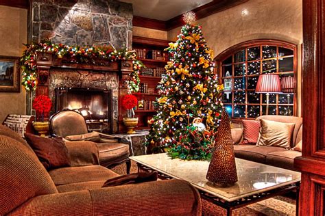 So warm and cozy Cozy Christmas Living Room, Christmas Tree And Fireplace, Holiday Christmas ...