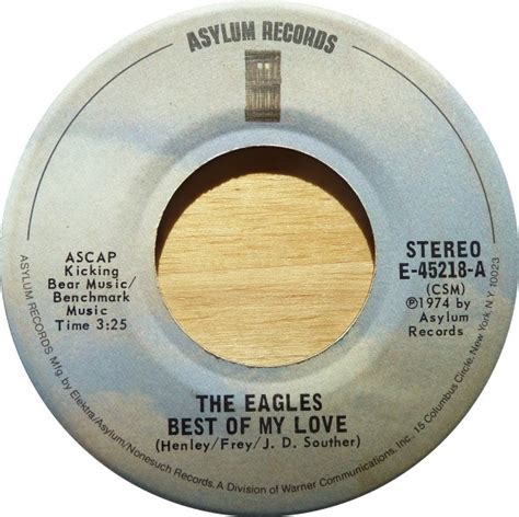 The Eagles – Best Of My Love – Vinyl (CSM - Santa Maria pressing, 7", Single, 45 RPM), 1974 ...