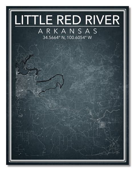 Wall Art Map Print of Little Red River Arkansas | Etsy