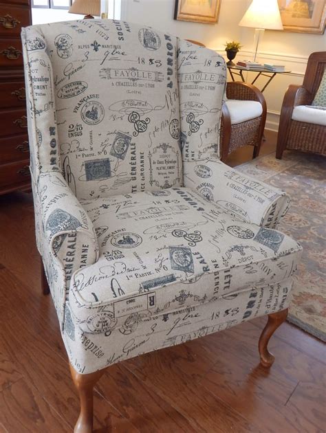 Pam Morris Sews: Printed linen slipcover for a wing chair