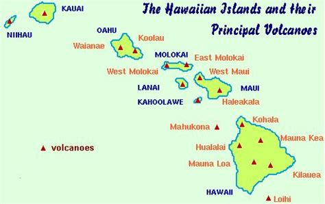 Location of Hawaiian Volcanoes | Hawaiian islands map, Hawaian islands ...