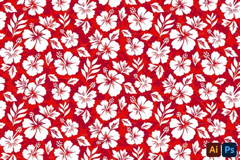 Red Hawaiian Shirt Pattern | Creative Market