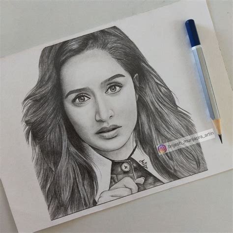 Sketch of shraddha kapoor | Beautiful pencil sketches, Nature art ...