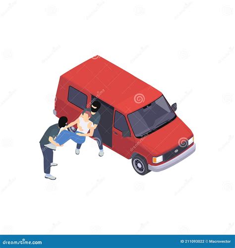 Kidnapping Van Isometric Composition Stock Vector - Illustration of elements, crime: 211093022