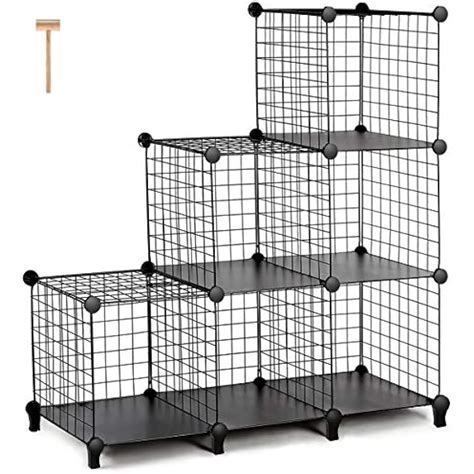 TomCare Cube Storage 6-Cube Metal Wire Cubes Shelves Closet Organizer DIY Grids | eBay