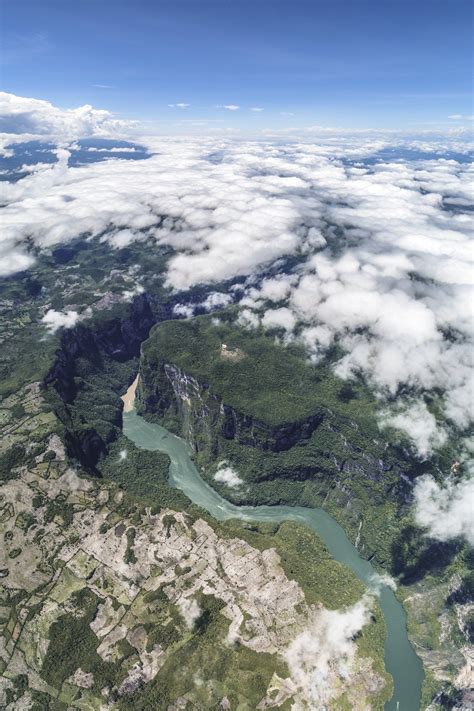 "Cañón del Sumidero" Chiapas México. [1365x2048] | Aerial view, Aerial, Airplane view