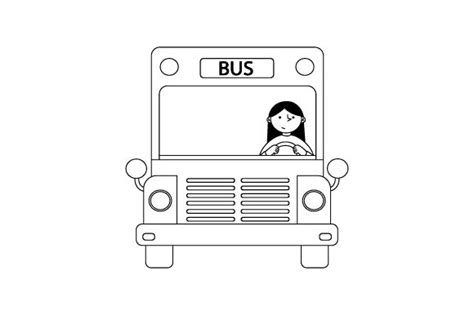 Bus Driver Clipart Black And White Apple