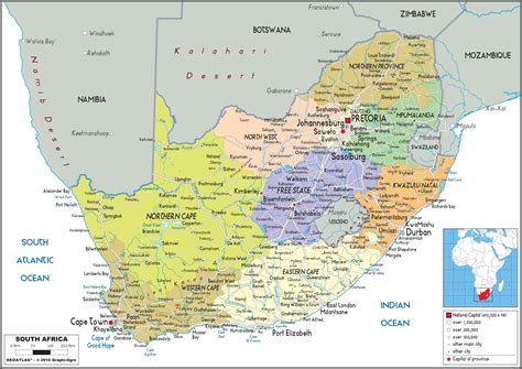 Full Map Of South Africa - South America Map With Capitals