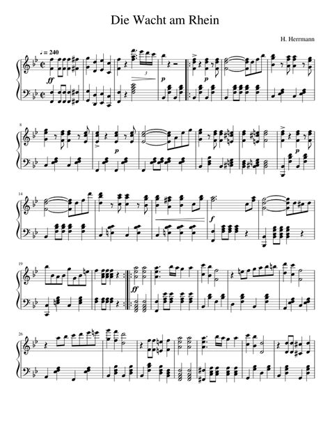 Die Wacht am Rhein Sheet music for Piano (Solo) | Musescore.com