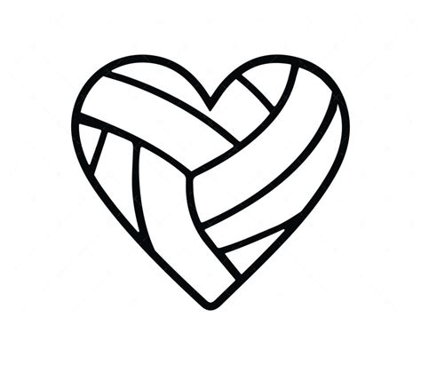 Volleyball Heart SVG, PDF, PNG, Volleyball SVG