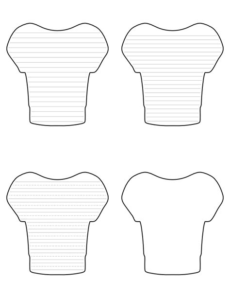 Free Printable Football Jersey-Shaped Writing Templates