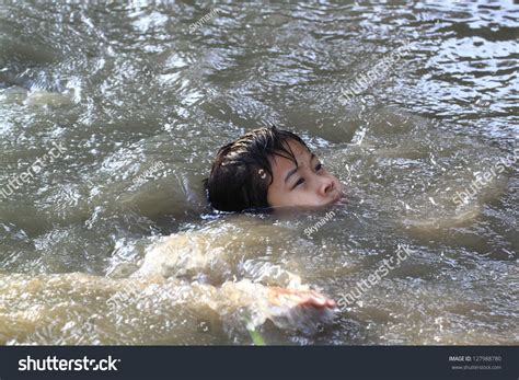 Drowning Swimmer Seeking Rescue Insurance Concept Stock Photo 127988780 ...